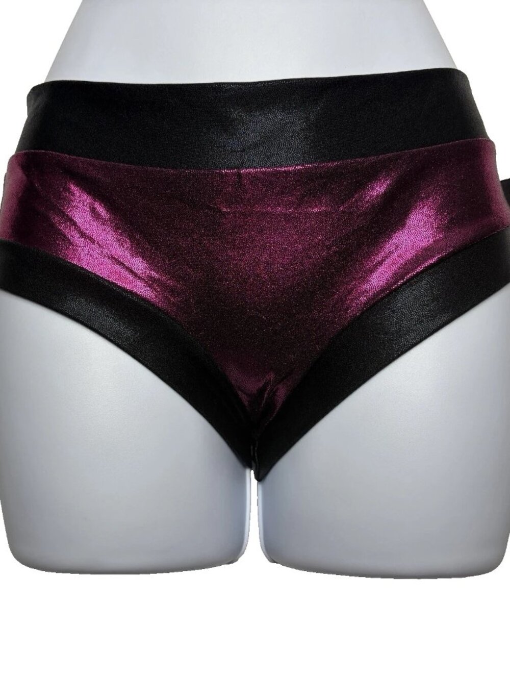 Cleo The Hurricane Hot Pants Booty Shorts Size XS Pink Black Shimmer Rave Dance